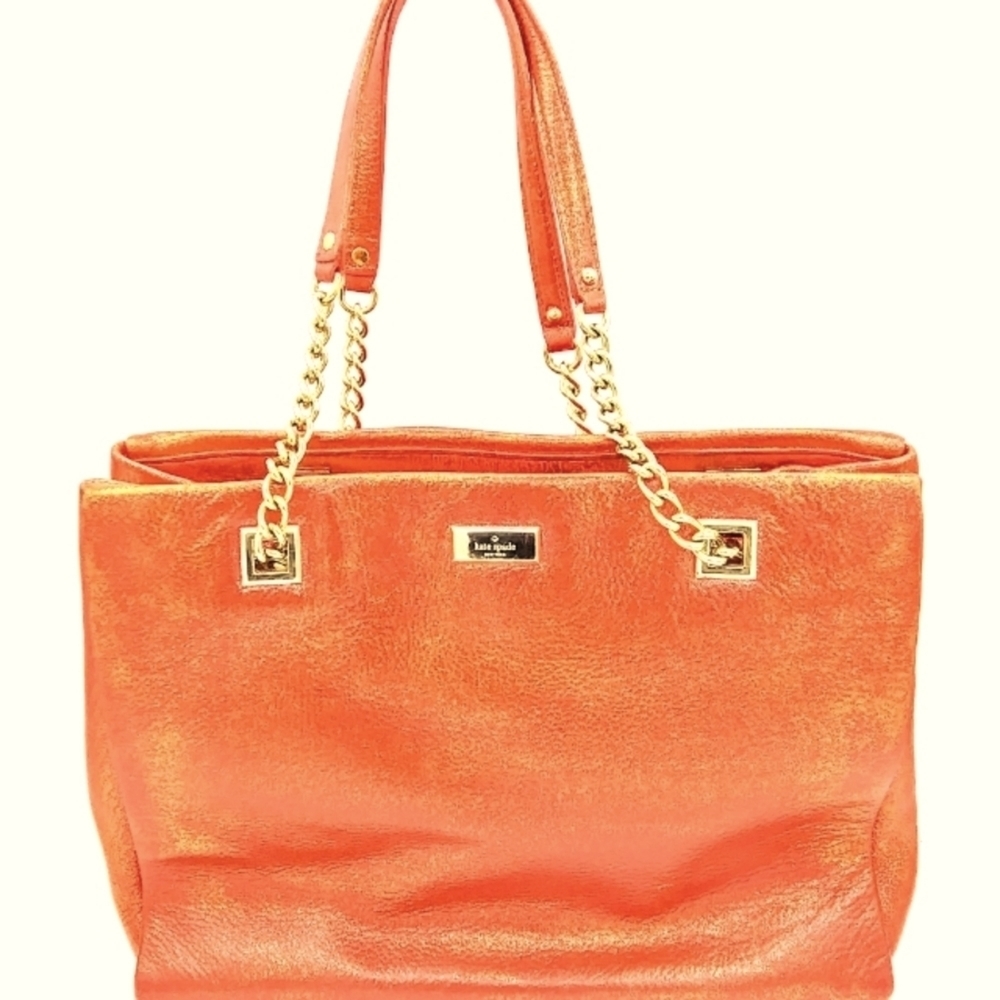 KATE SPADE-EYE CATCHING! Glitter Orange Color Restored Purse